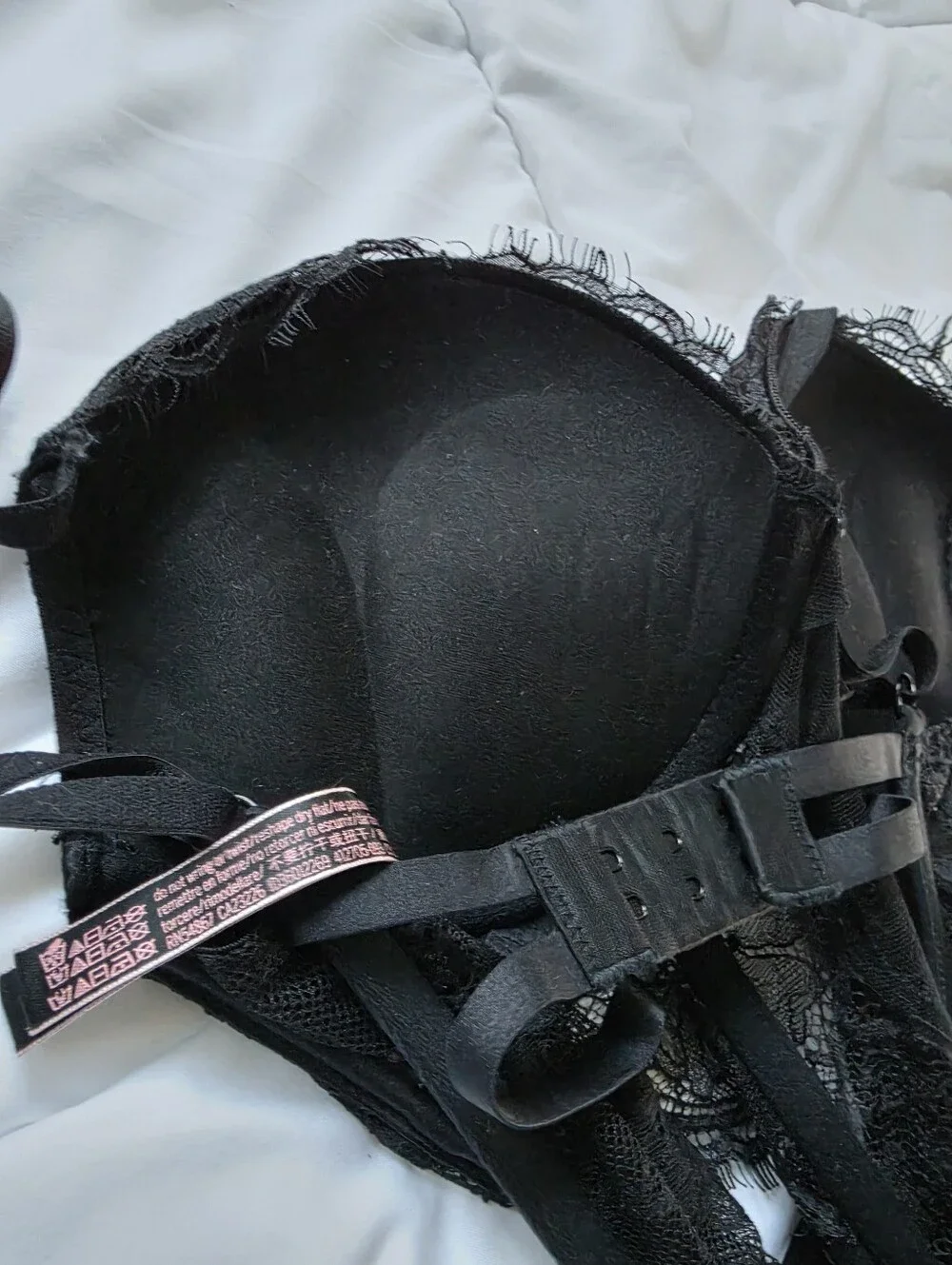 Victoria's Secret Black Push Up Lace Sheer Bodysuit Teddy